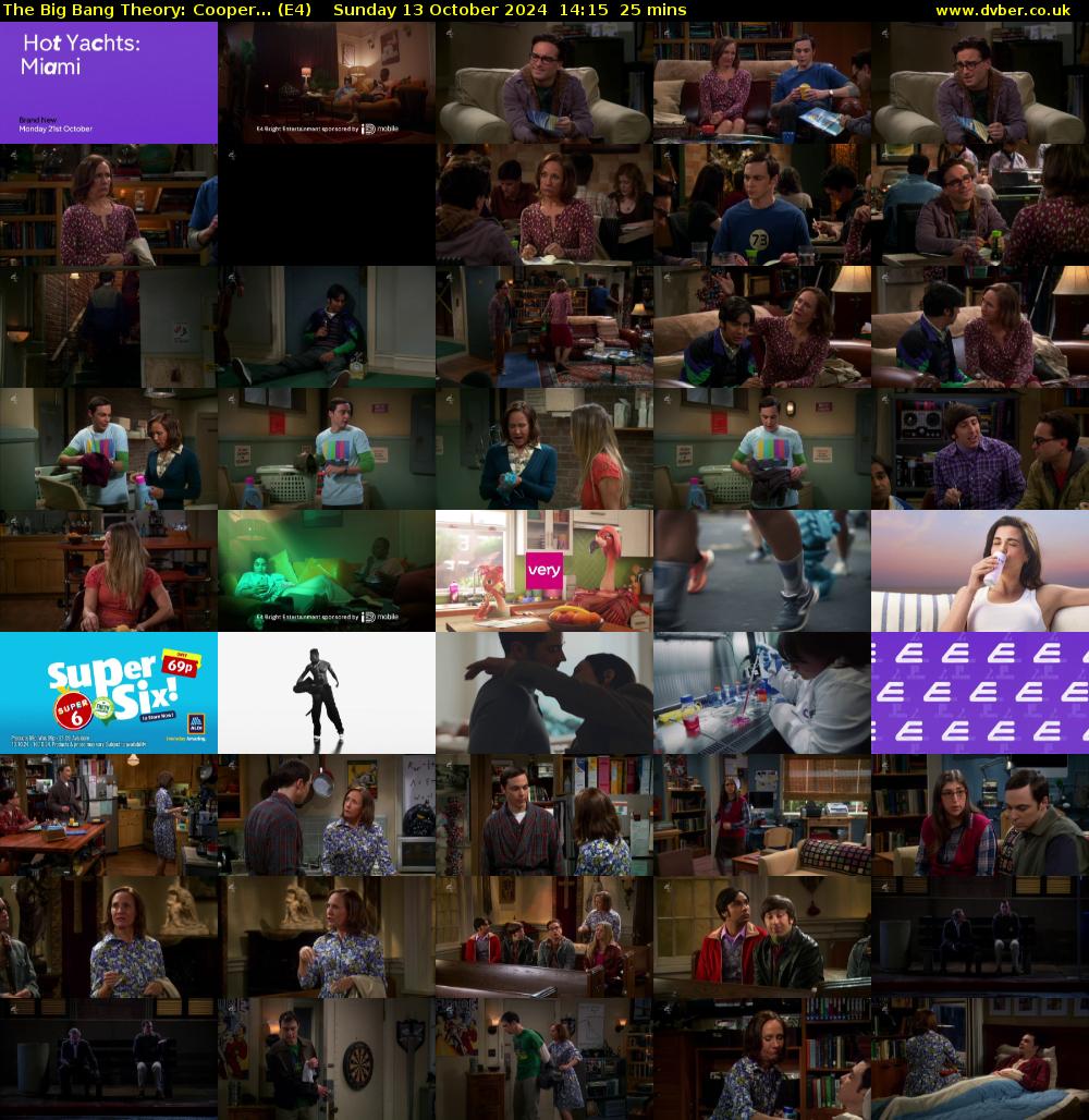 The Big Bang Theory: Cooper... (E4) Sunday 13 October 2024 14:15 - 14:40