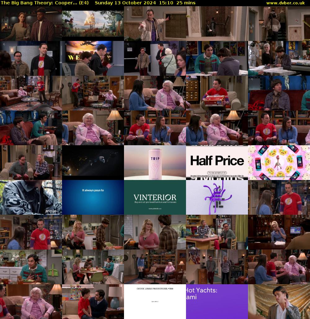 The Big Bang Theory: Cooper... (E4) Sunday 13 October 2024 15:10 - 15:35