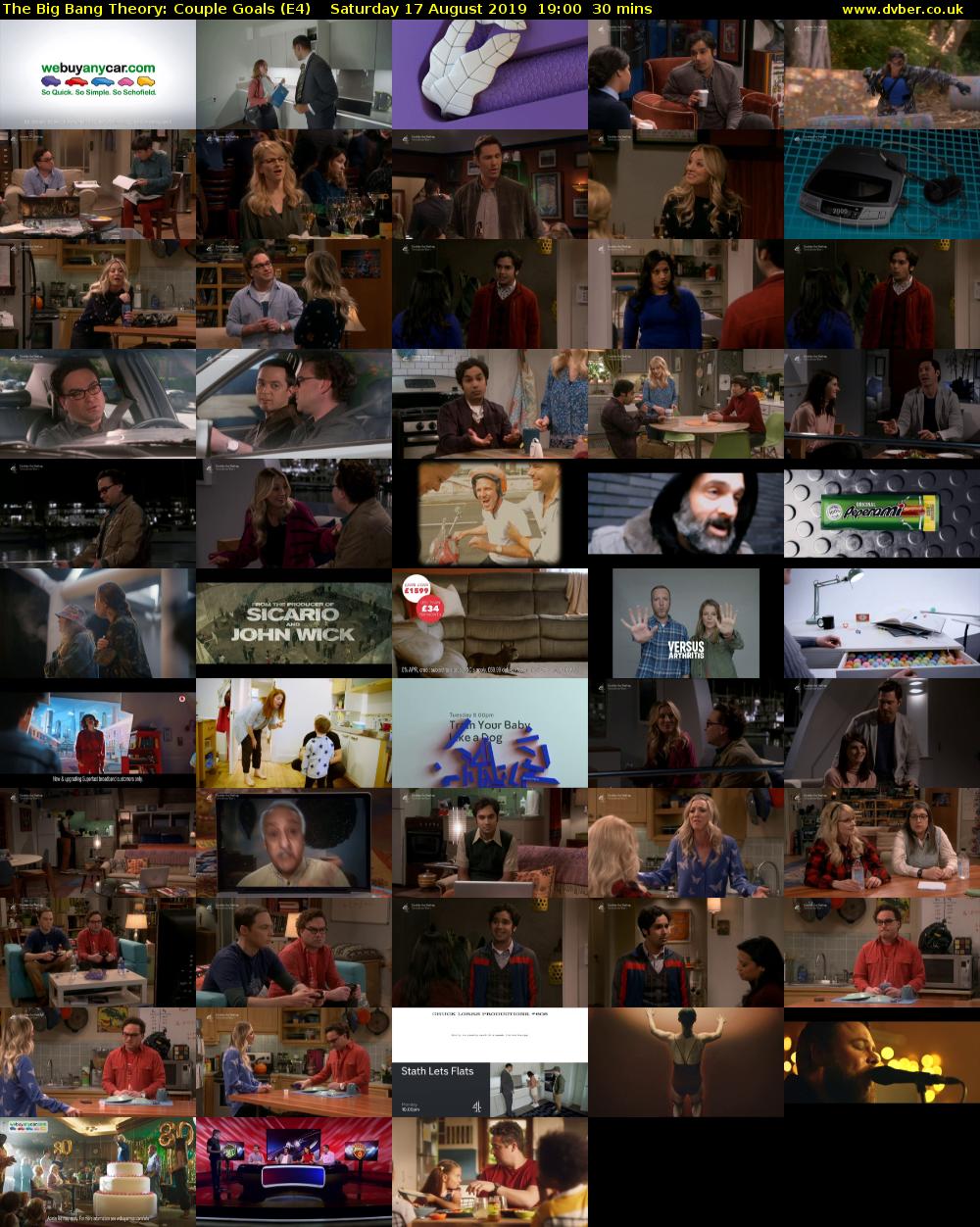 The Big Bang Theory: Couple Goals (E4) Saturday 17 August 2019 19:00 - 19:30