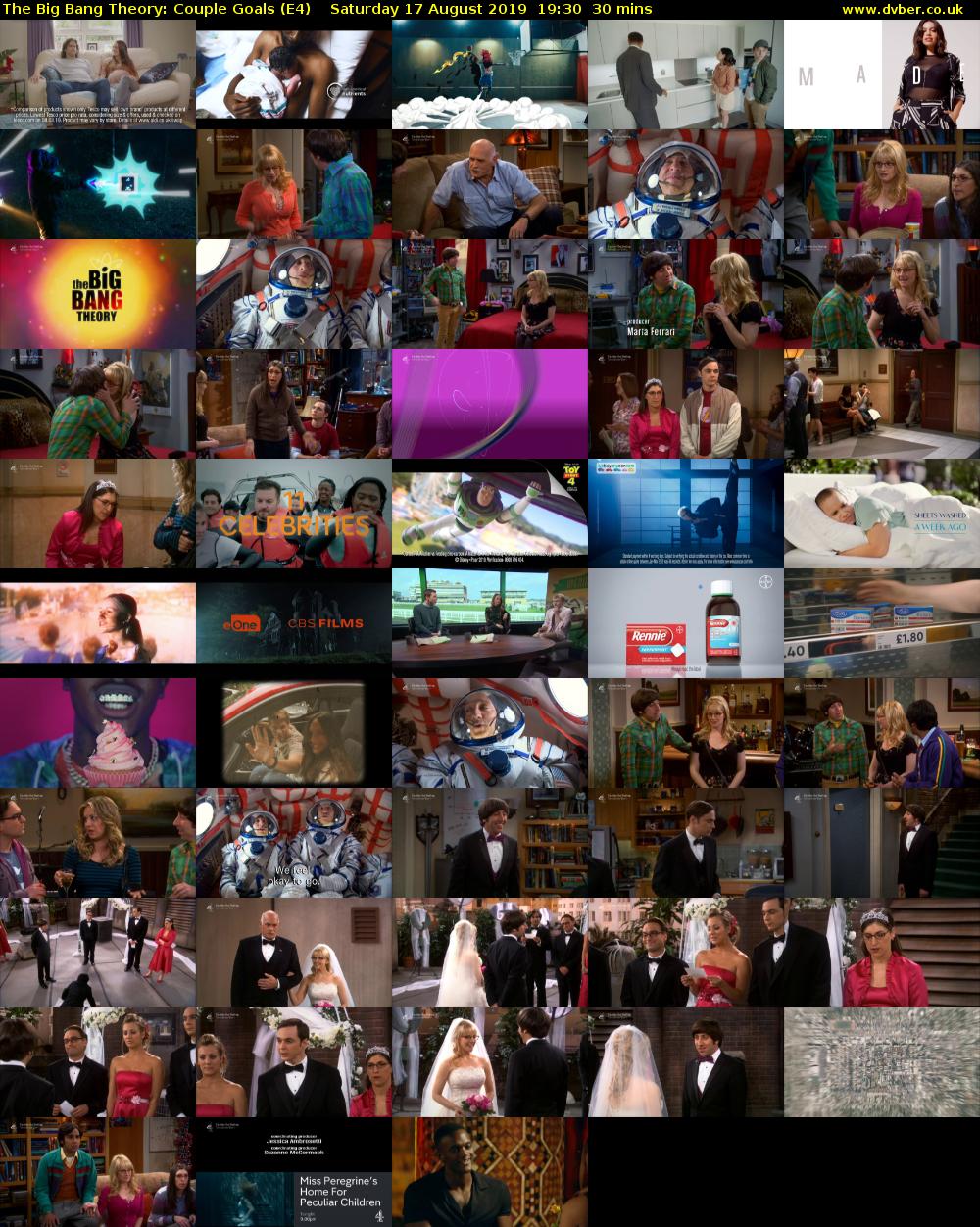 The Big Bang Theory: Couple Goals (E4) Saturday 17 August 2019 19:30 - 20:00