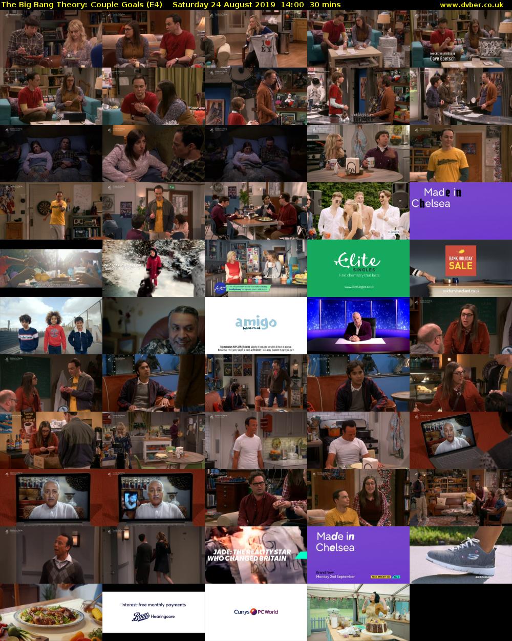 The Big Bang Theory: Couple Goals (E4) Saturday 24 August 2019 14:00 - 14:30