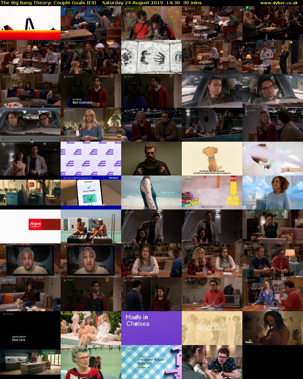 The Big Bang Theory: Couple Goals (E4) Saturday 24 August 2019 14:30 - 15:00