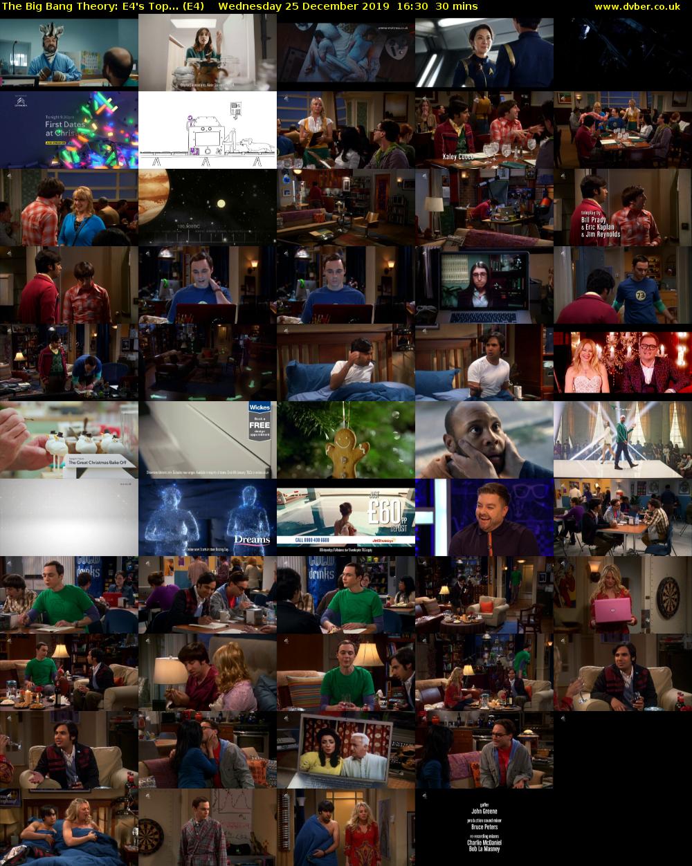 The Big Bang Theory: E4's Top... (E4) Wednesday 25 December 2019 16:30 - 17:00