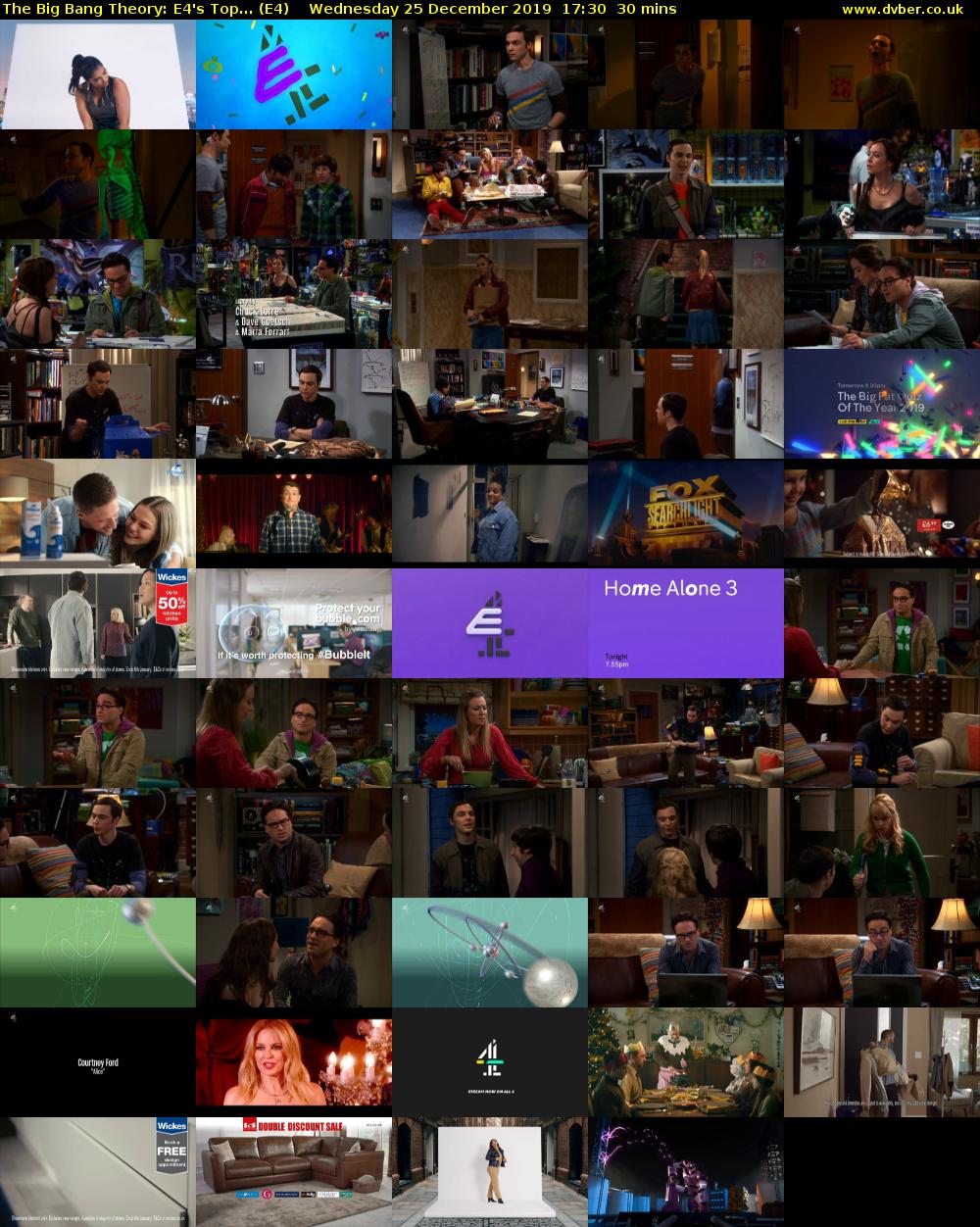 The Big Bang Theory: E4's Top... (E4) Wednesday 25 December 2019 17:30 - 18:00