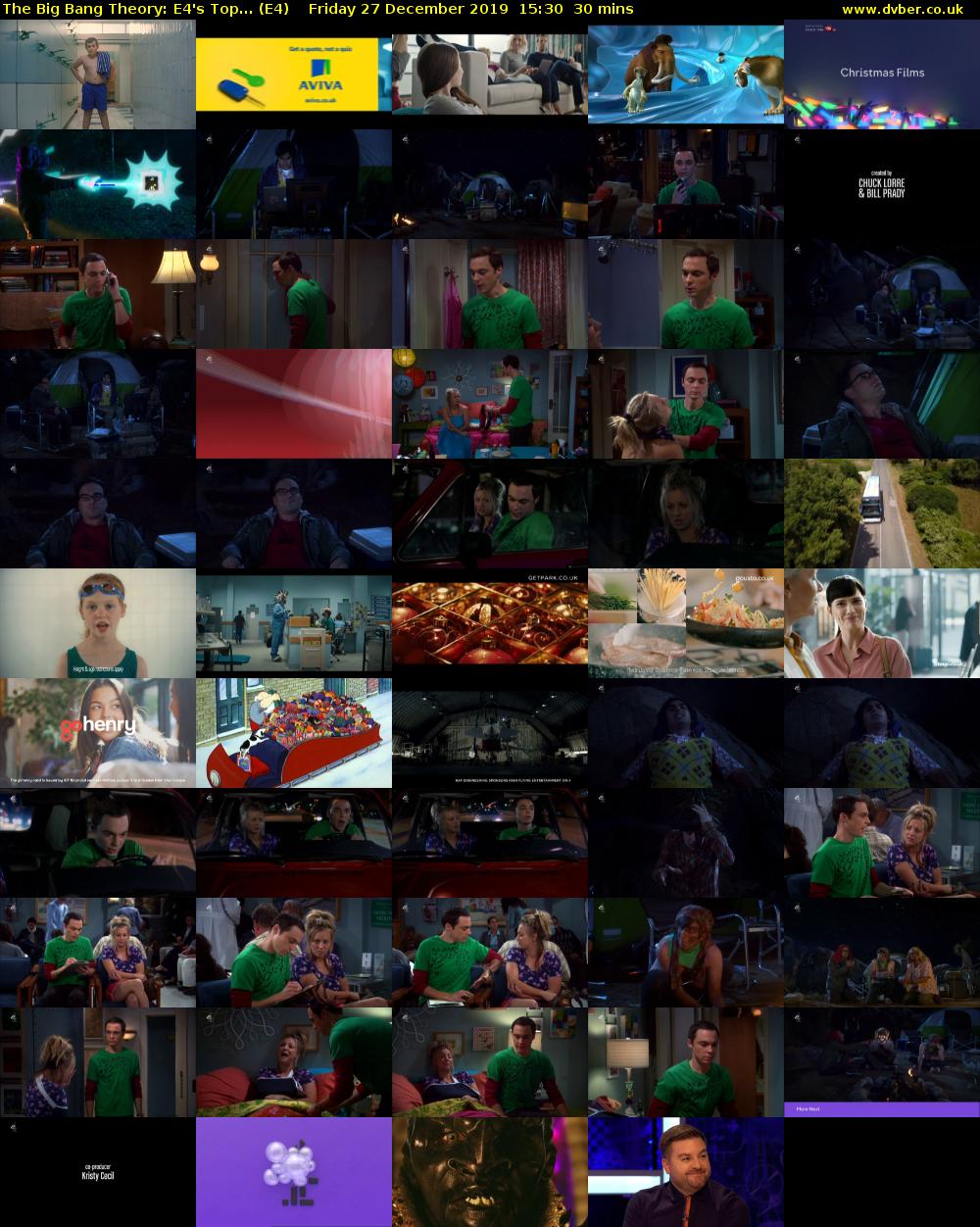 The Big Bang Theory: E4's Top... (E4) Friday 27 December 2019 15:30 - 16:00