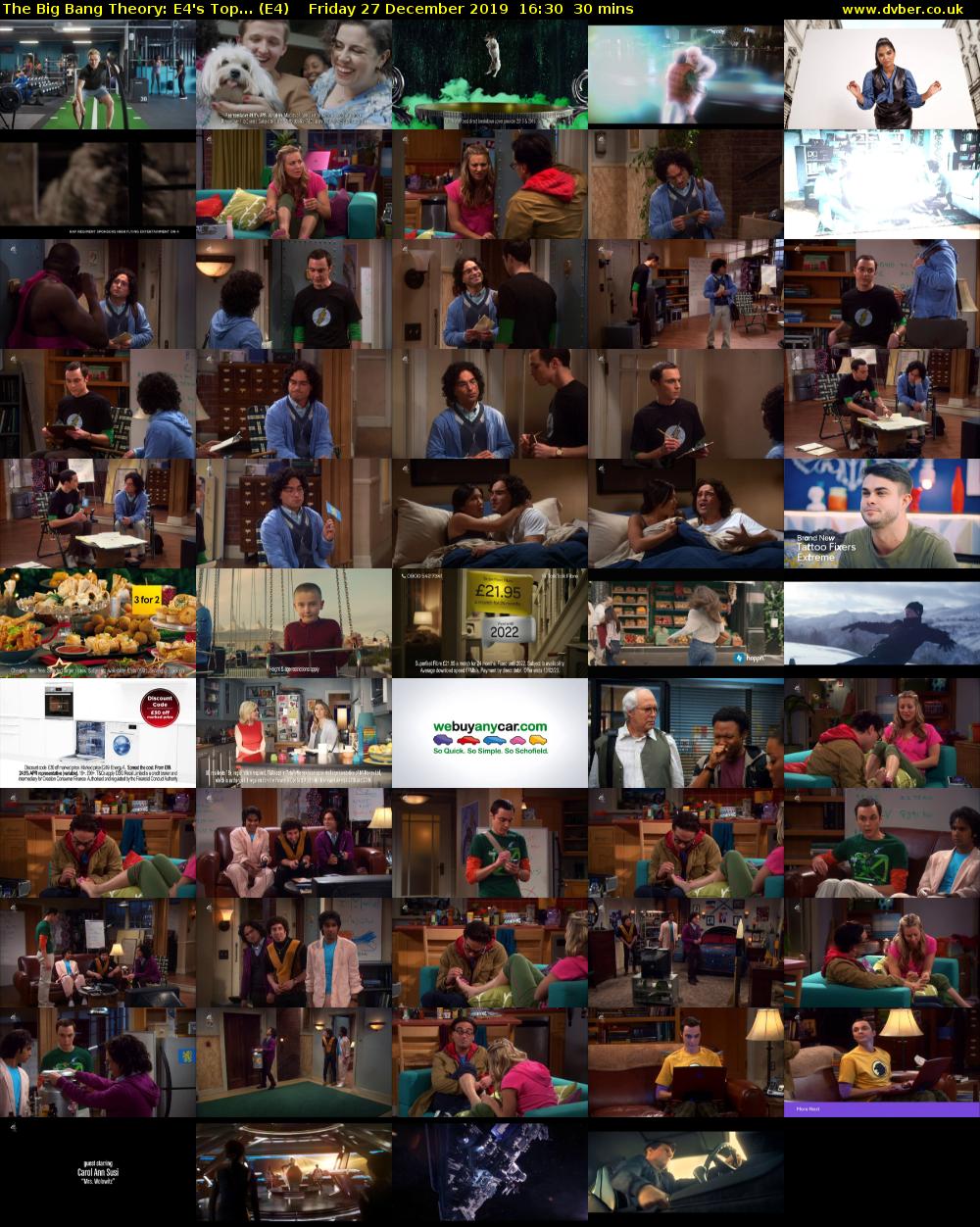 The Big Bang Theory: E4's Top... (E4) Friday 27 December 2019 16:30 - 17:00