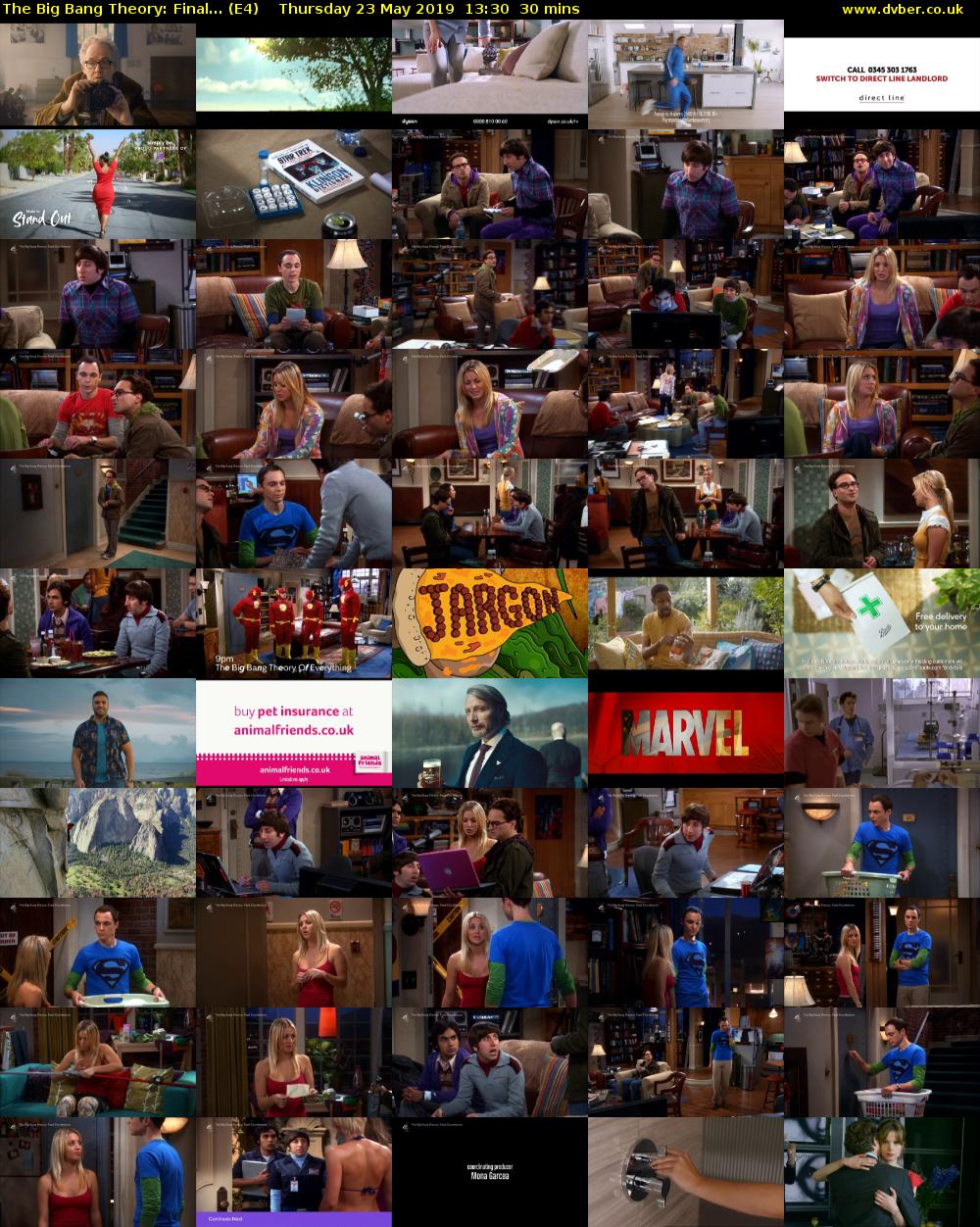 The Big Bang Theory: Final... (E4) Thursday 23 May 2019 13:30 - 14:00