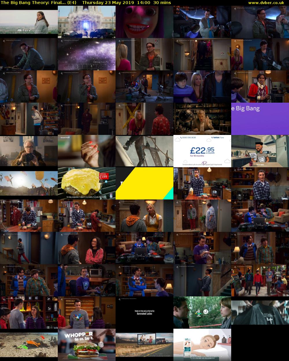 The Big Bang Theory: Final... (E4) Thursday 23 May 2019 14:00 - 14:30