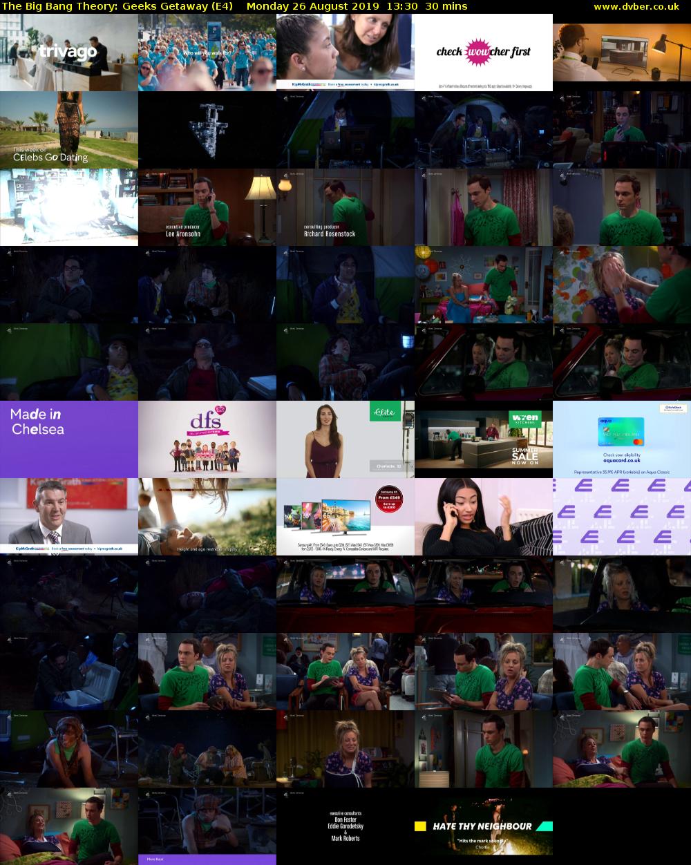 The Big Bang Theory: Geeks Getaway (E4) Monday 26 August 2019 13:30 - 14:00