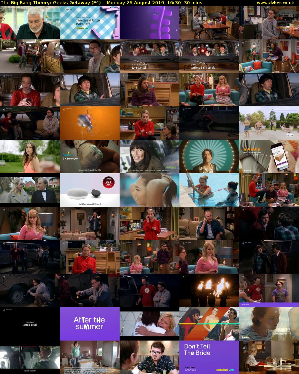 The Big Bang Theory: Geeks Getaway (E4) Monday 26 August 2019 16:30 - 17:00