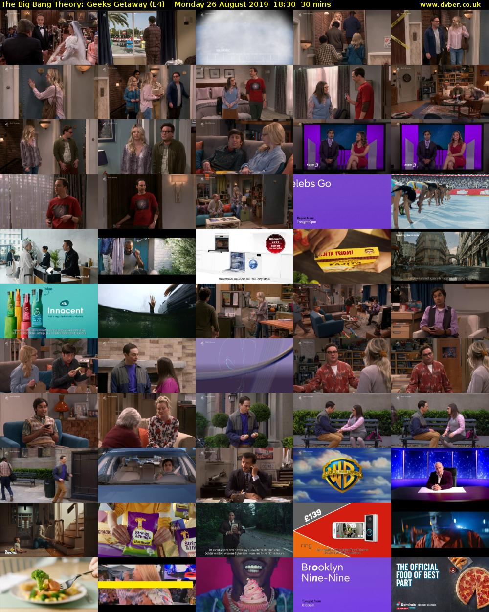 The Big Bang Theory: Geeks Getaway (E4) Monday 26 August 2019 18:30 - 19:00