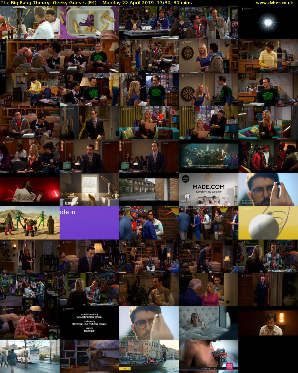 The Big Bang Theory: Geeky Guests (E4) Monday 22 April 2019 13:30 - 14:00