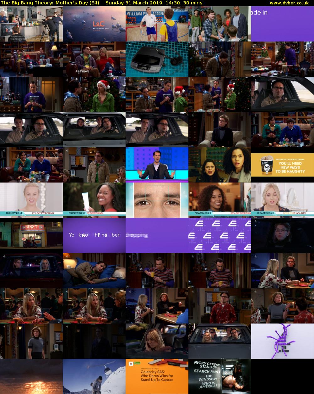 The Big Bang Theory: Mother's Day (E4) Sunday 31 March 2019 14:30 - 15:00