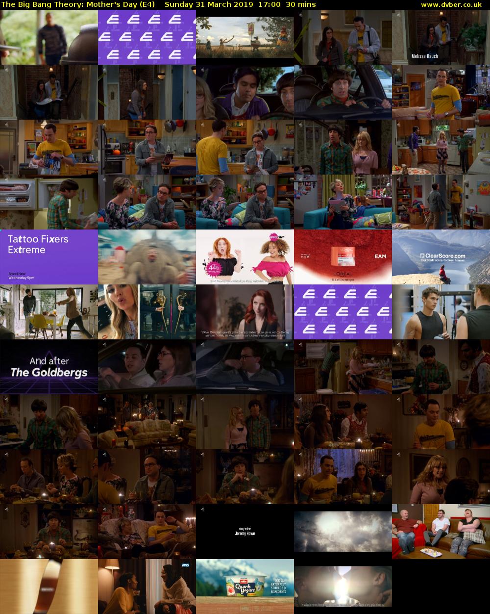 The Big Bang Theory: Mother's Day (E4) Sunday 31 March 2019 17:00 - 17:30