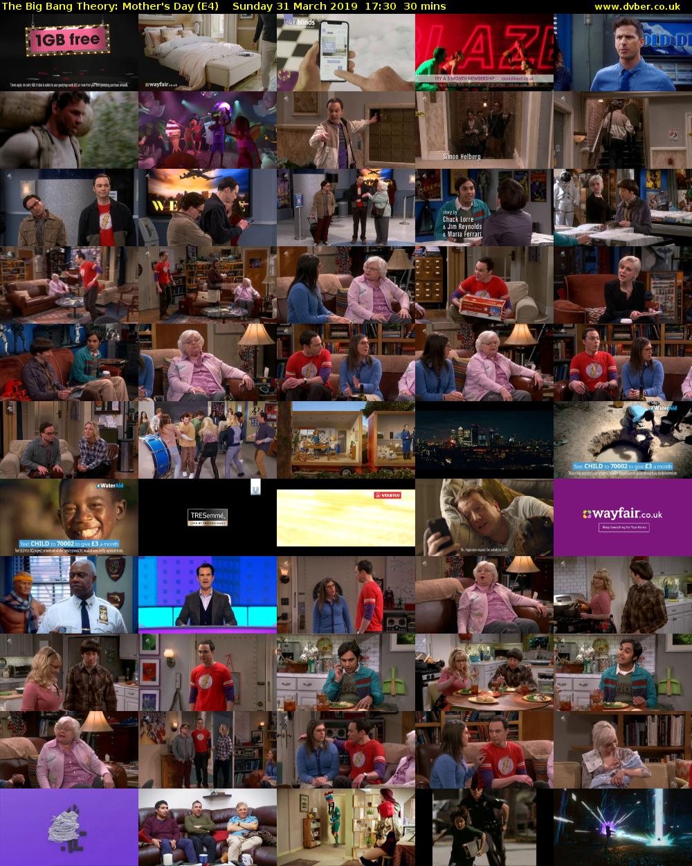 The Big Bang Theory: Mother's Day (E4) Sunday 31 March 2019 17:30 - 18:00