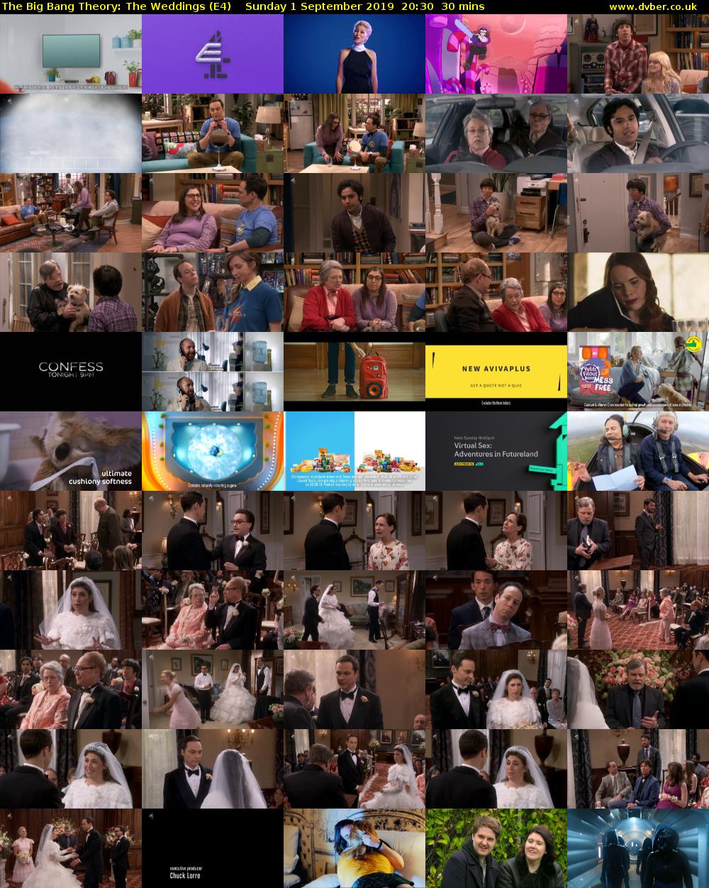 The Big Bang Theory: The Weddings (E4) Sunday 1 September 2019 20:30 - 21:00