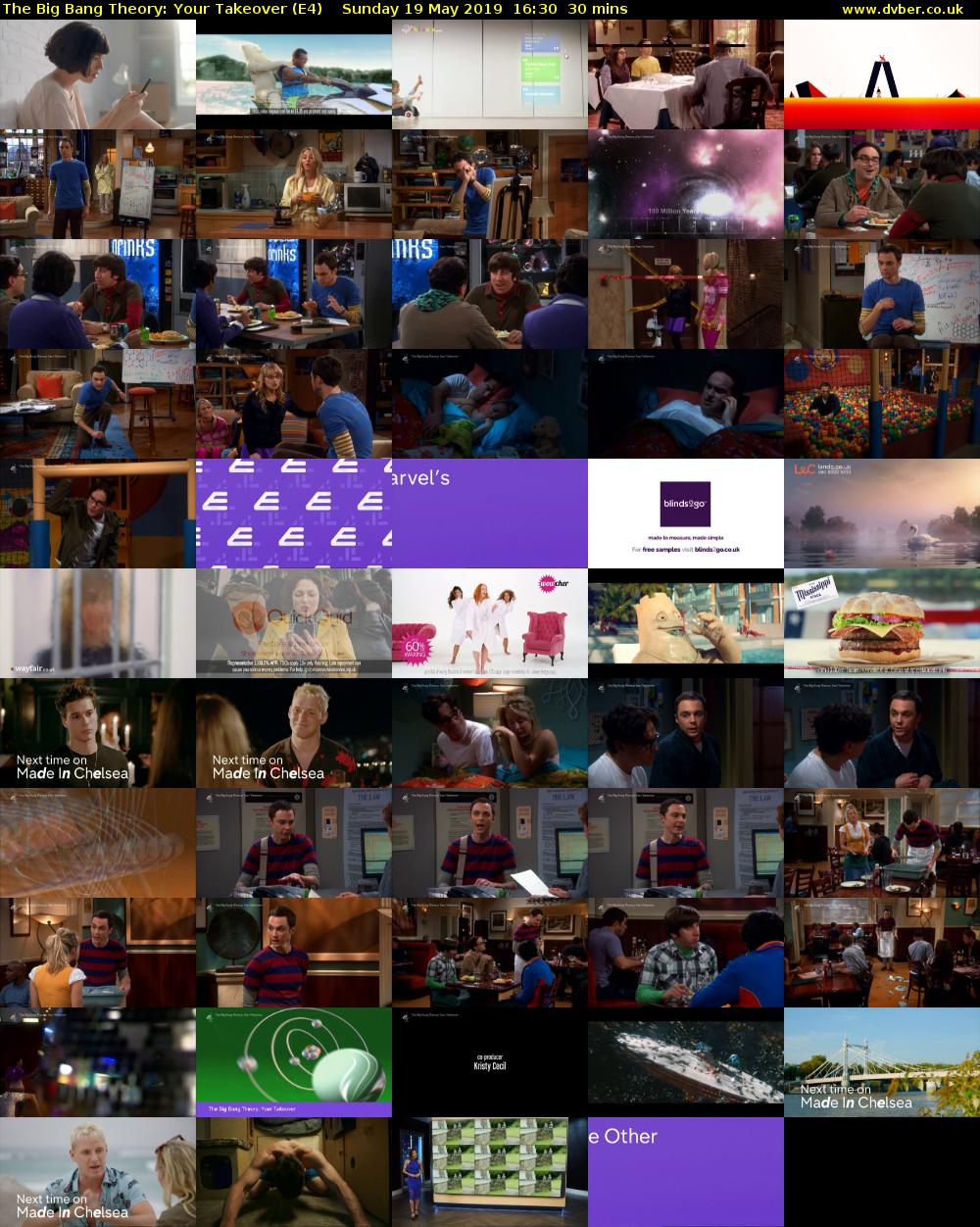 The Big Bang Theory: Your Takeover (E4) Sunday 19 May 2019 16:30 - 17:00