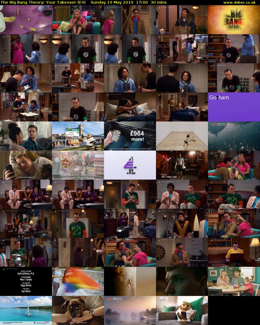 The Big Bang Theory: Your Takeover (E4) Sunday 19 May 2019 17:00 - 17:30