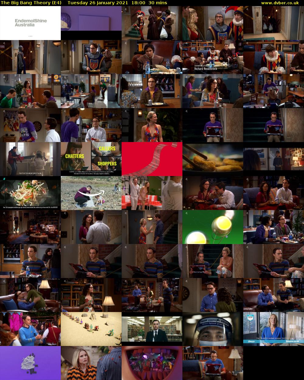 The Big Bang Theory (E4) Tuesday 26 January 2021 18:00 - 18:30