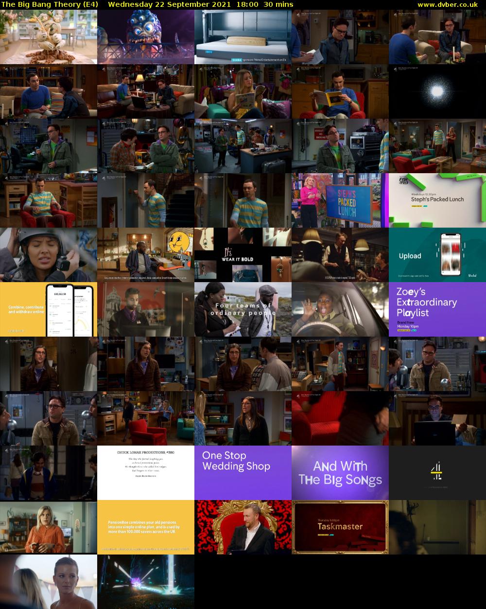 The Big Bang Theory (E4) Wednesday 22 September 2021 18:00 - 18:30