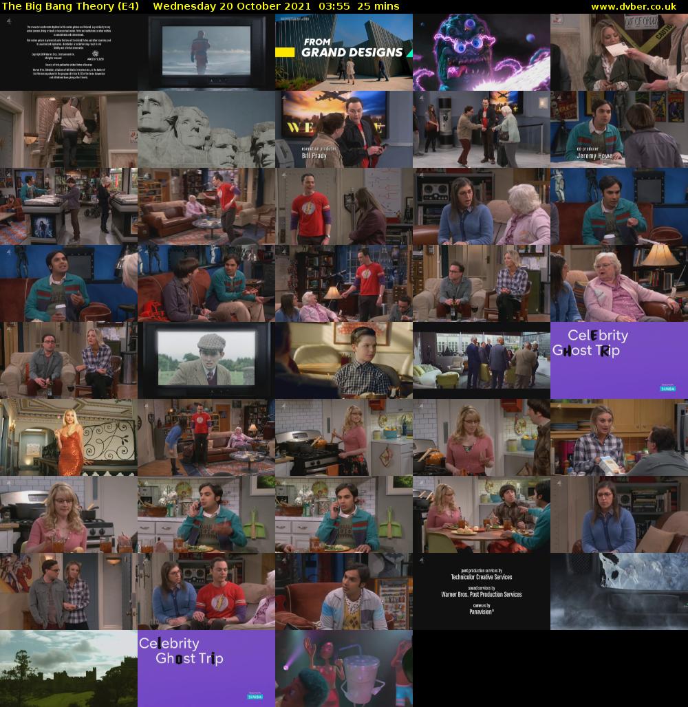 The Big Bang Theory (E4) Wednesday 20 October 2021 03:55 - 04:20