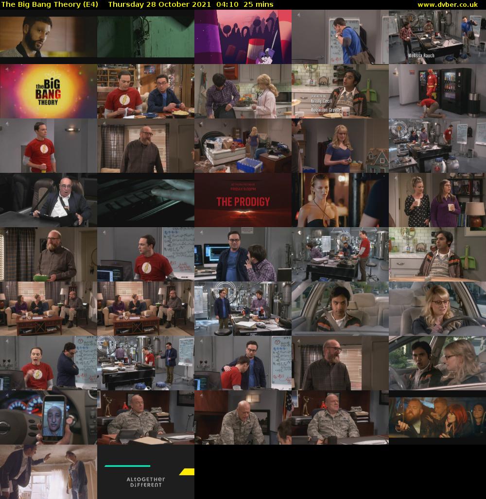 The Big Bang Theory (E4) Thursday 28 October 2021 04:10 - 04:35