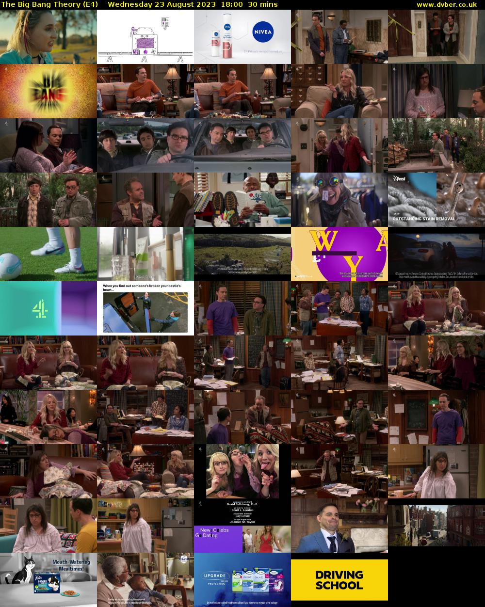The Big Bang Theory (E4) Wednesday 23 August 2023 18:00 - 18:30