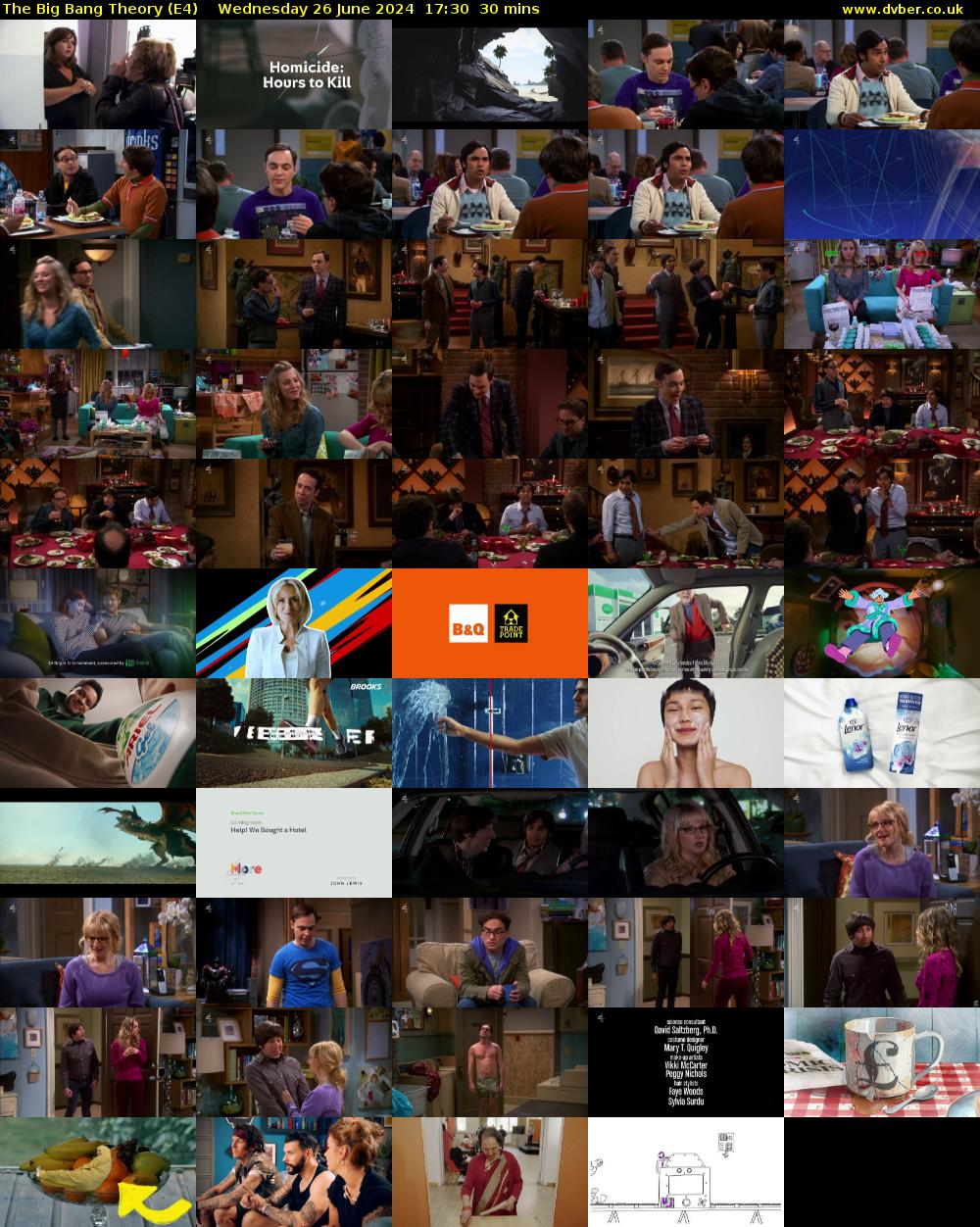 The Big Bang Theory (E4) Wednesday 26 June 2024 17:30 - 18:00