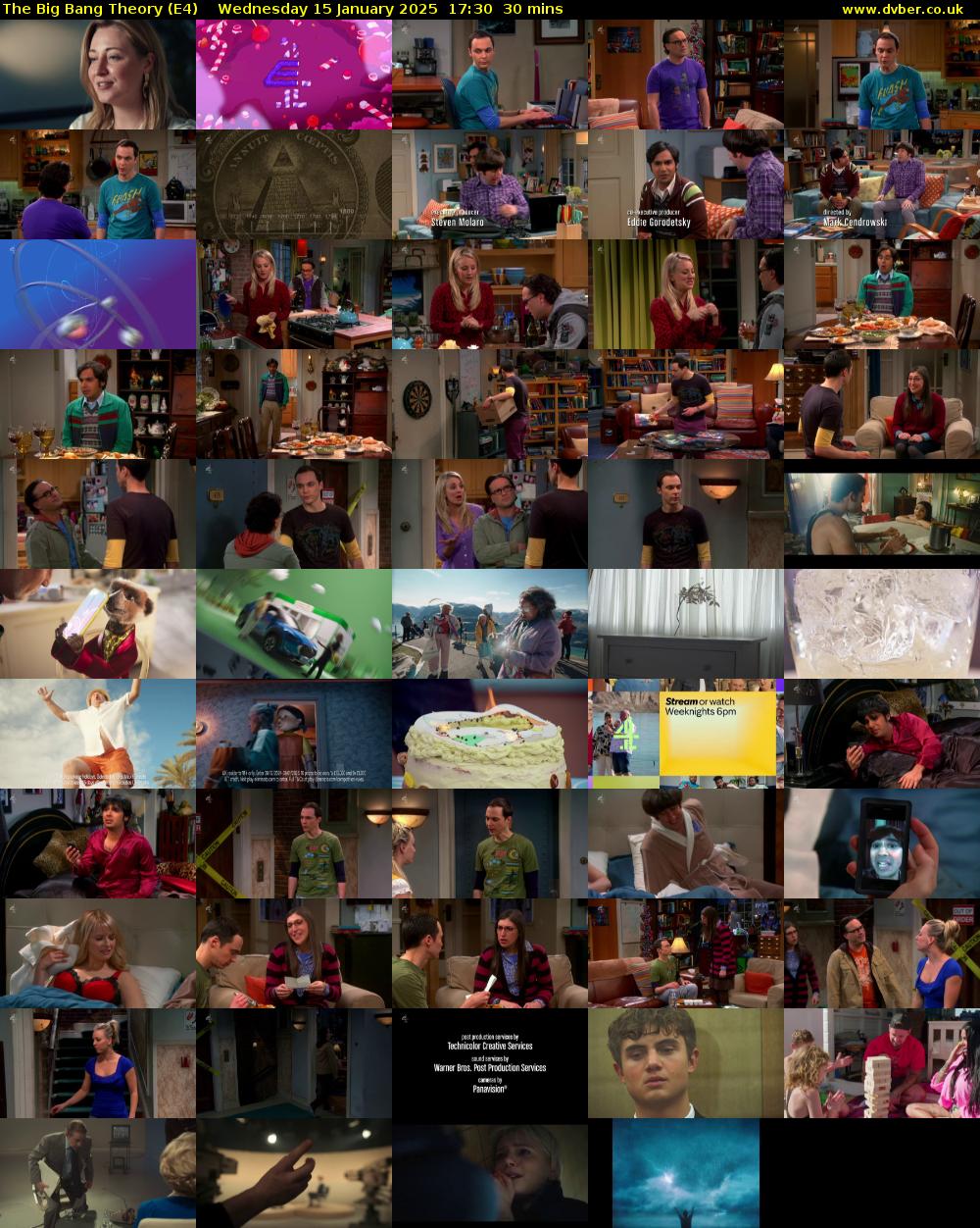 The Big Bang Theory (E4) Wednesday 15 January 2025 17:30 - 18:00