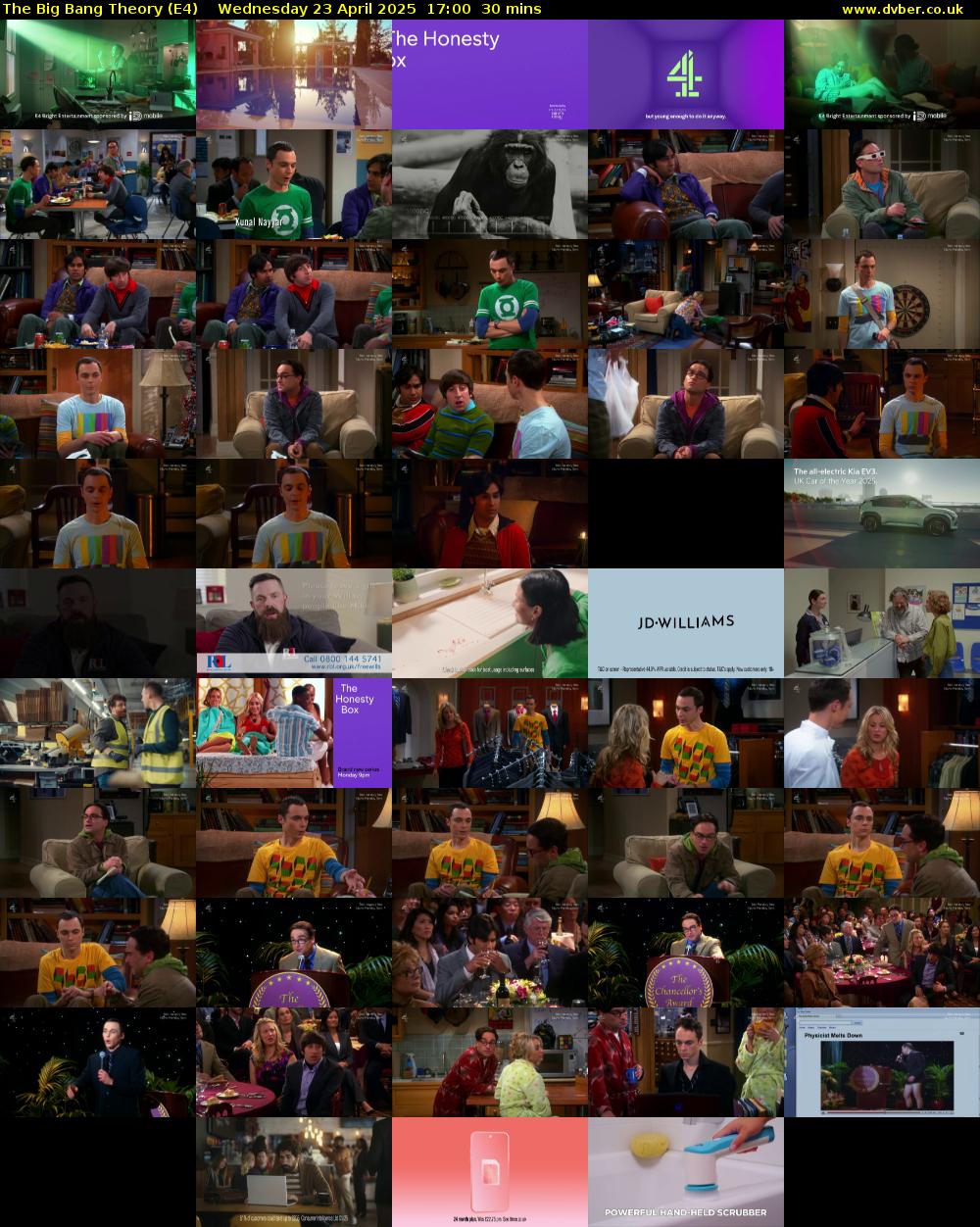 The Big Bang Theory (E4) Wednesday 23 April 2025 17:00 - 17:30