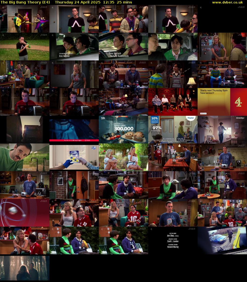 The Big Bang Theory (E4) Thursday 24 April 2025 12:35 - 13:00