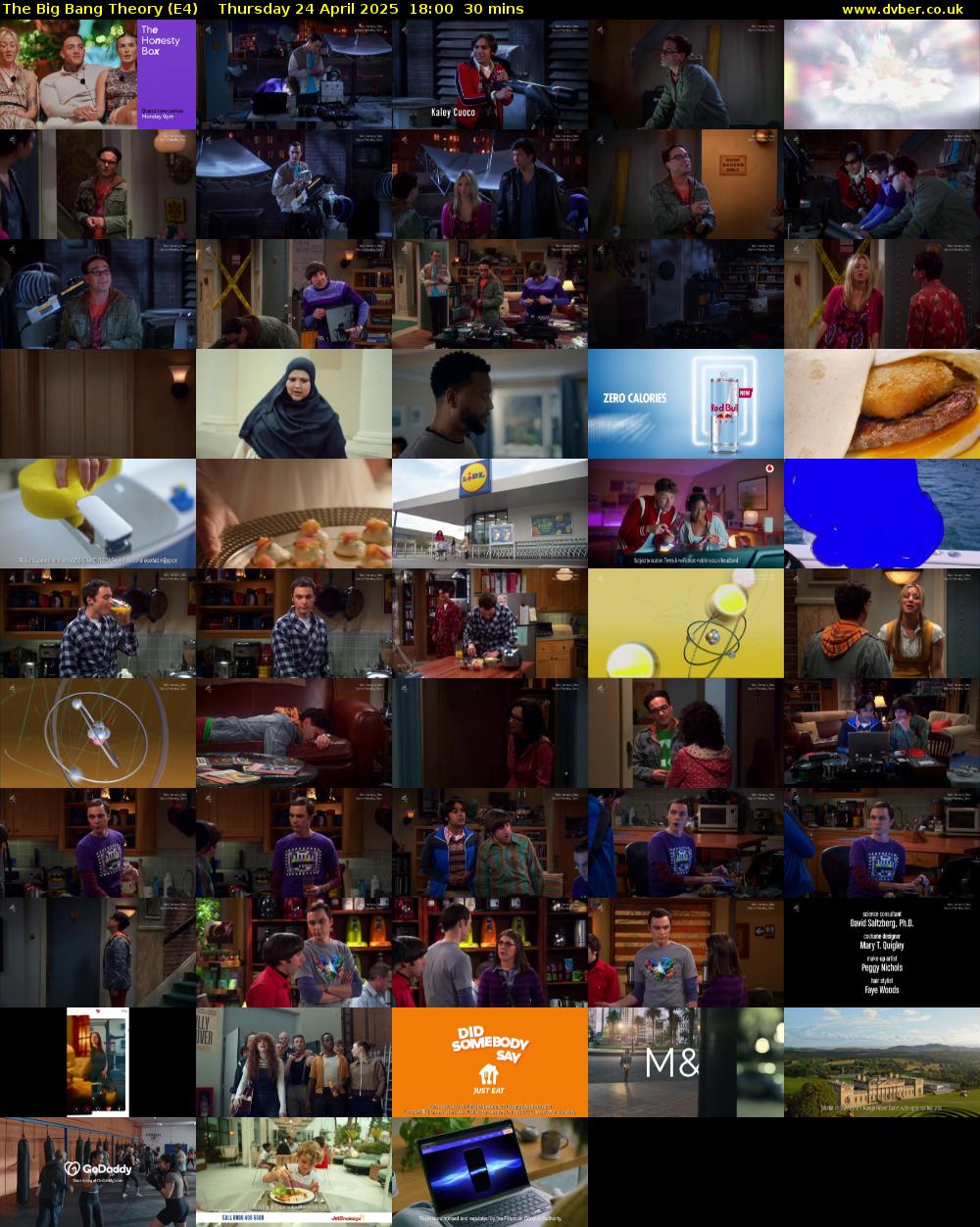 The Big Bang Theory (E4) Thursday 24 April 2025 18:00 - 18:30