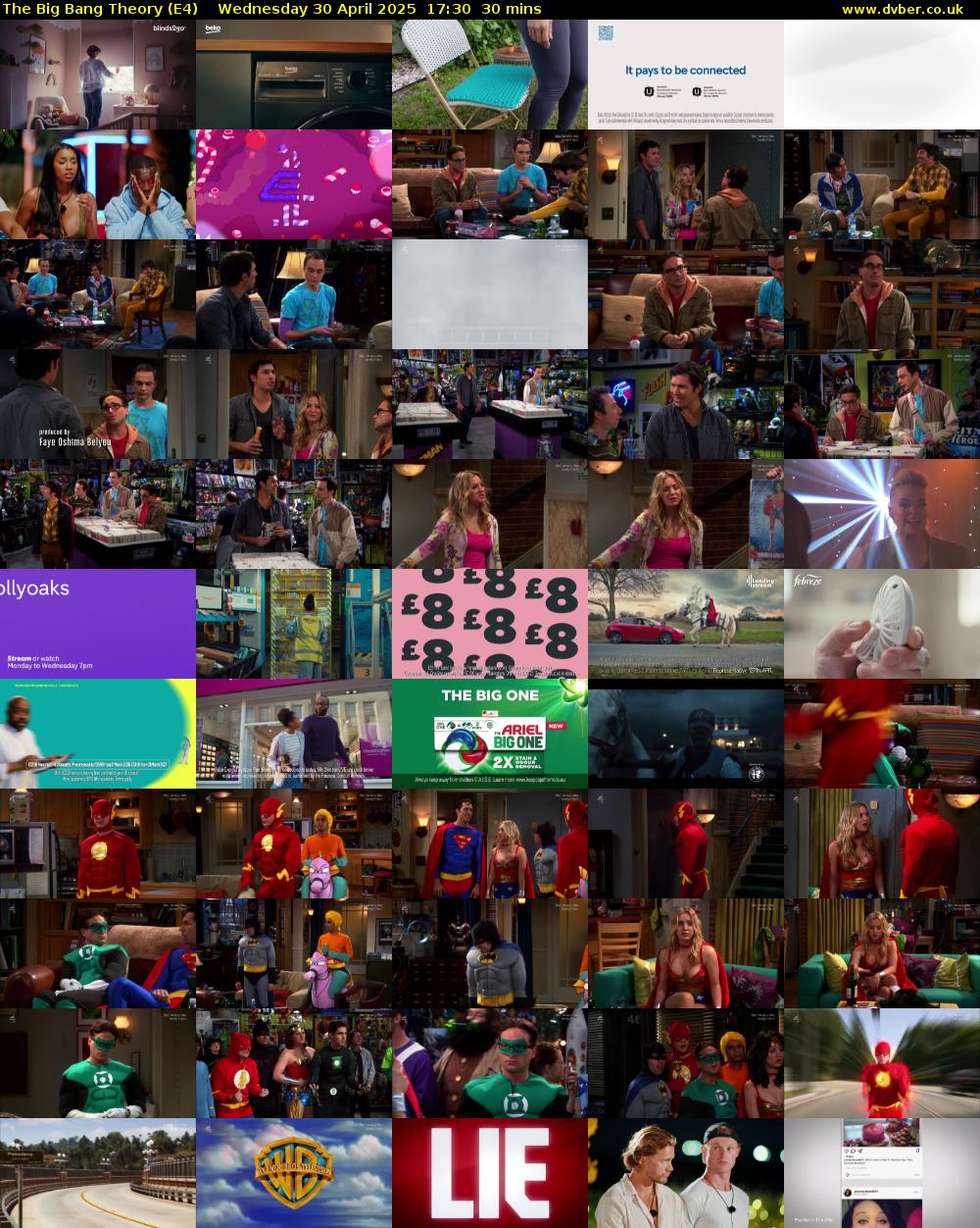 The Big Bang Theory (E4) Wednesday 30 April 2025 17:30 - 18:00