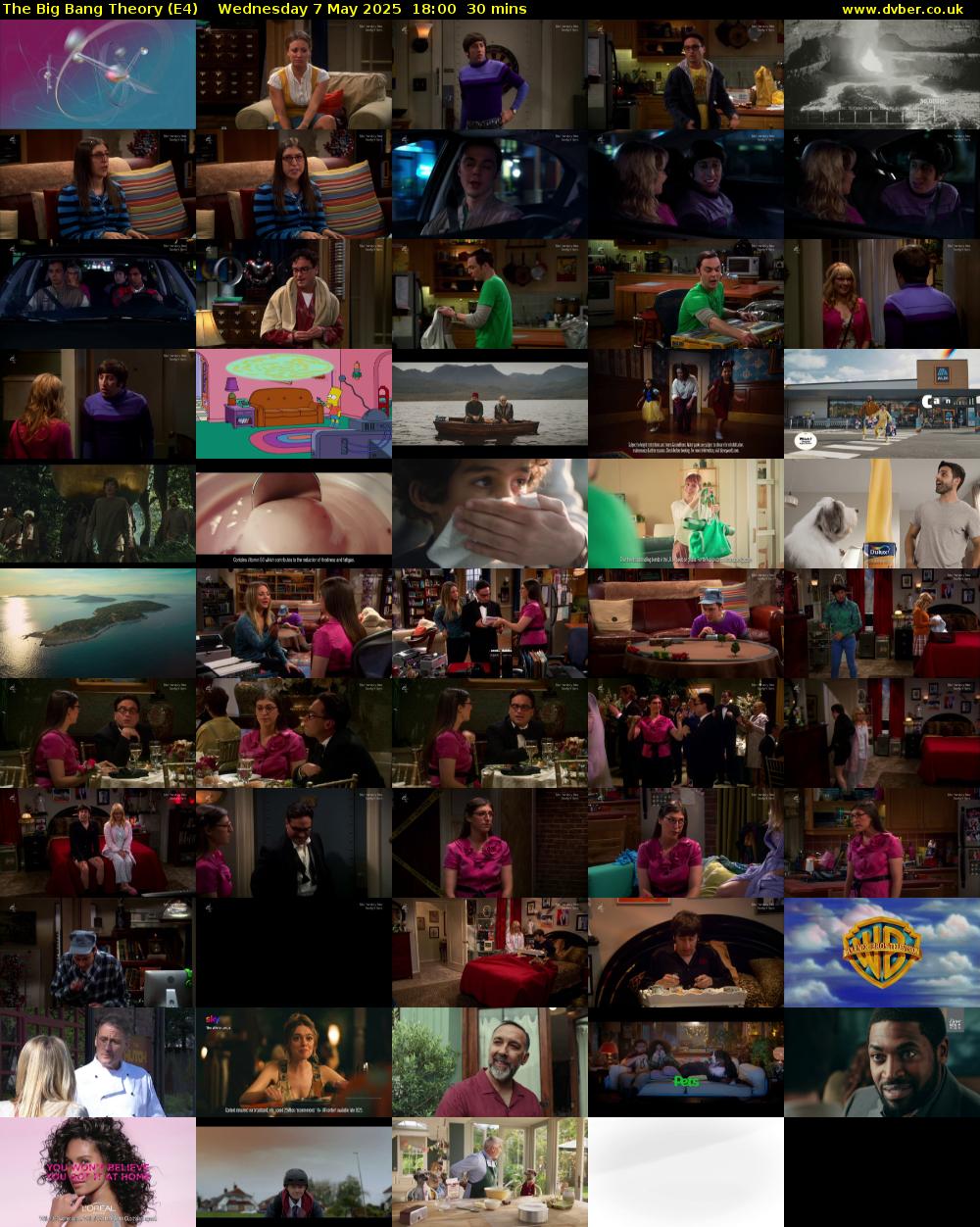 The Big Bang Theory (E4) Wednesday 7 May 2025 18:00 - 18:30
