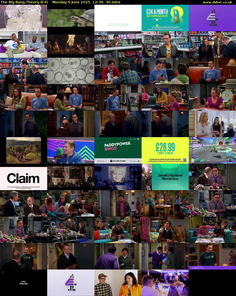The Big Bang Theory (E4) Monday 9 June 2025 12:30 - 13:00