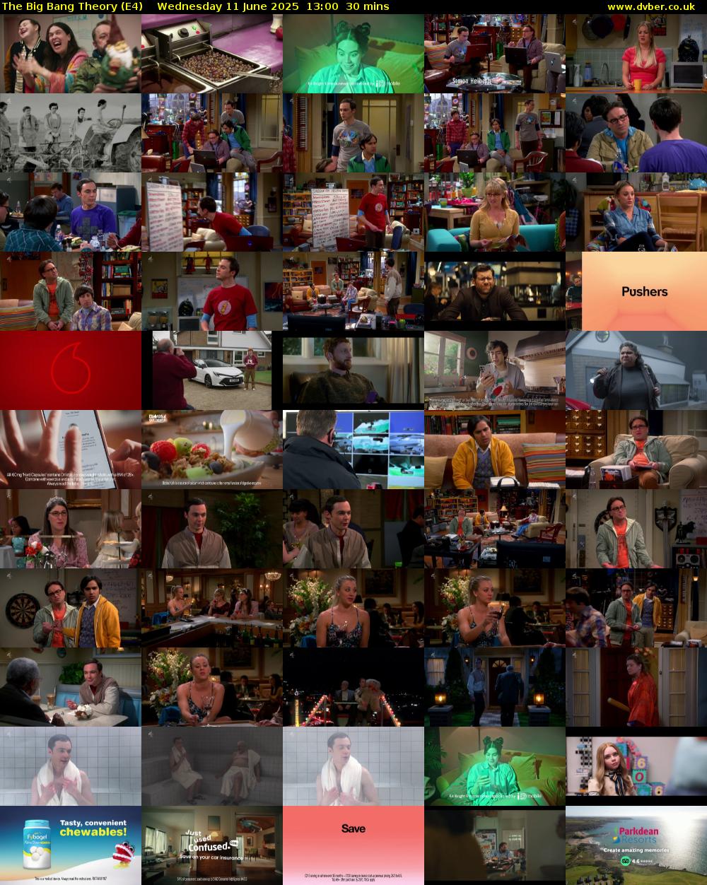 The Big Bang Theory (E4) Wednesday 11 June 2025 13:00 - 13:30