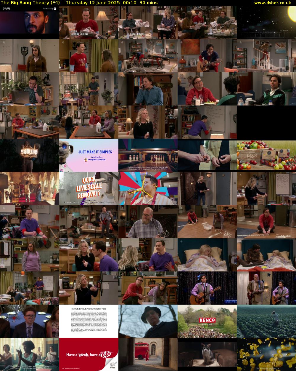 The Big Bang Theory (E4) Thursday 12 June 2025 00:10 - 00:40