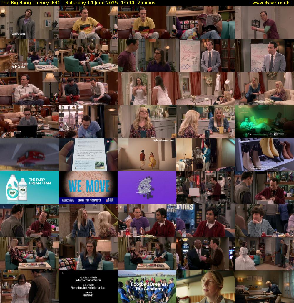 The Big Bang Theory (E4) Saturday 14 June 2025 14:40 - 15:05