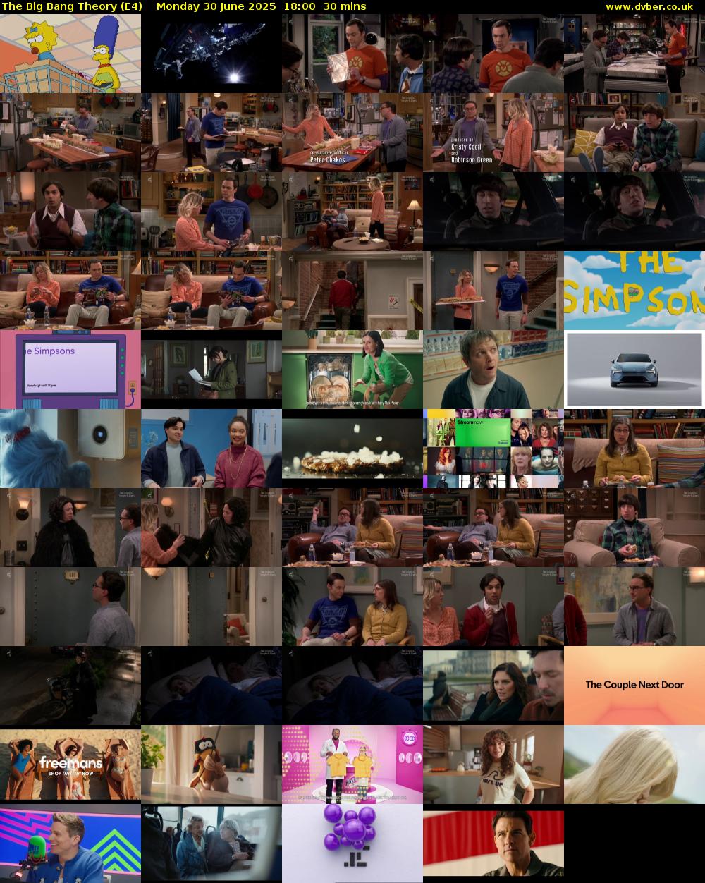 The Big Bang Theory (E4) Monday 30 June 2025 18:00 - 18:30