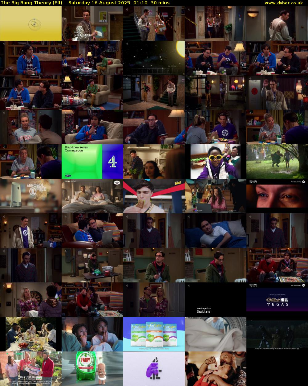 The Big Bang Theory (E4) Saturday 16 August 2025 01:10 - 01:40