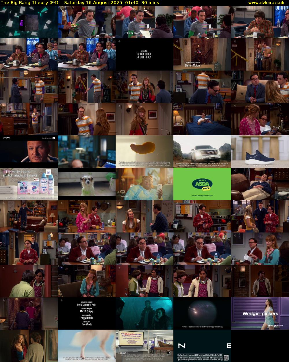 The Big Bang Theory (E4) Saturday 16 August 2025 01:40 - 02:10