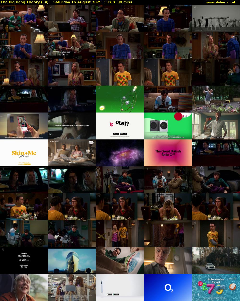 The Big Bang Theory (E4) Saturday 16 August 2025 13:00 - 13:30