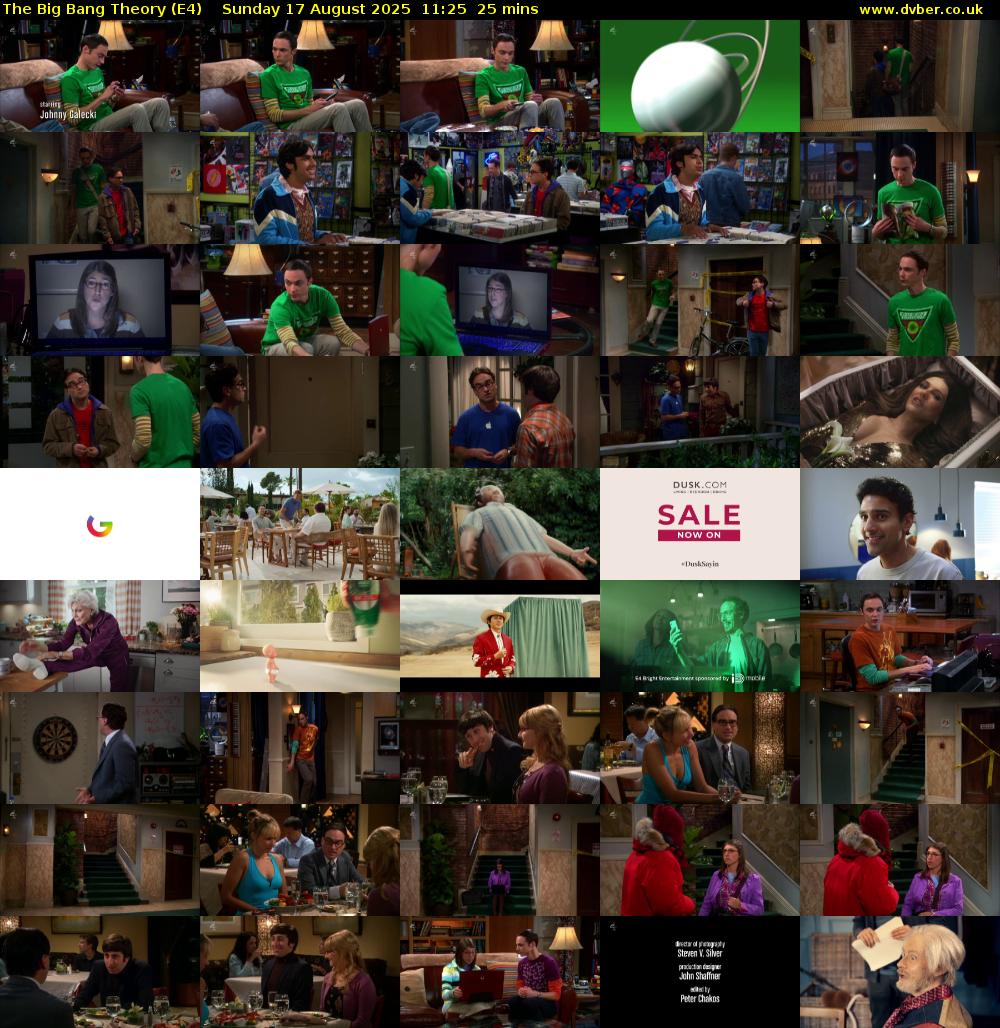 The Big Bang Theory (E4) Sunday 17 August 2025 11:25 - 11:50