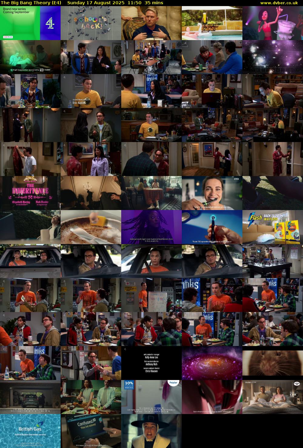 The Big Bang Theory (E4) Sunday 17 August 2025 11:50 - 12:25
