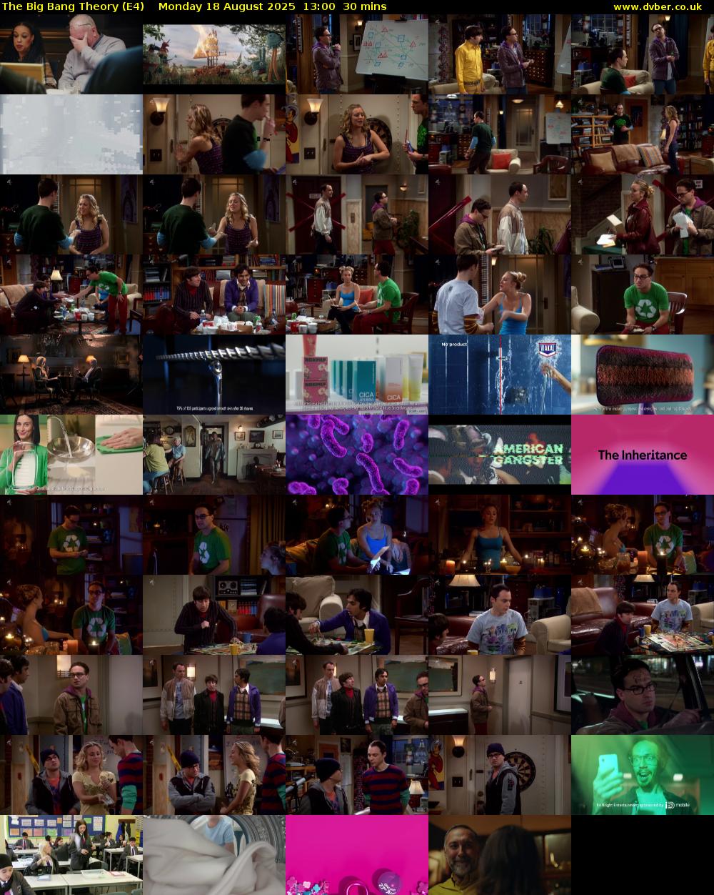 The Big Bang Theory (E4) Monday 18 August 2025 13:00 - 13:30