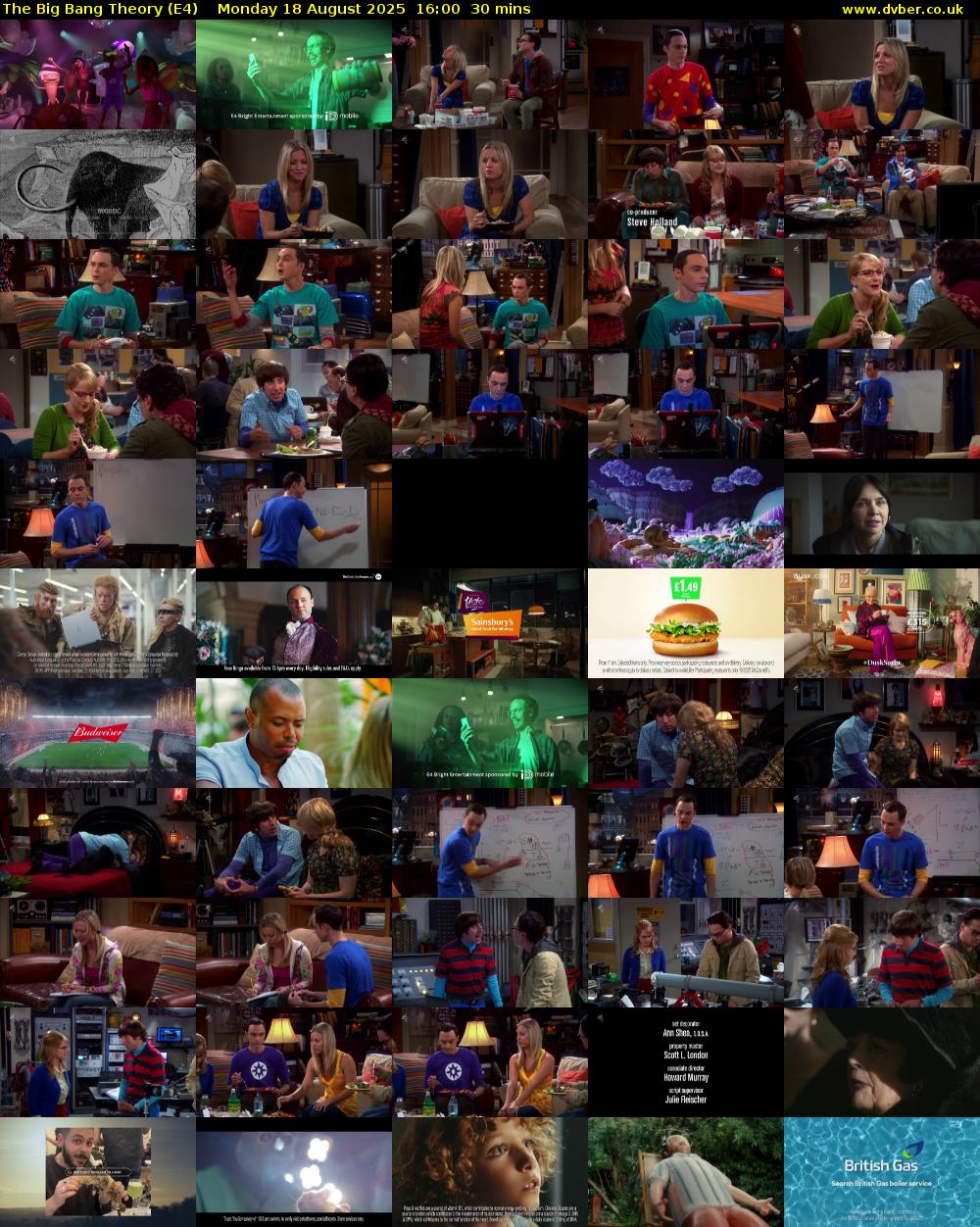 The Big Bang Theory (E4) Monday 18 August 2025 16:00 - 16:30
