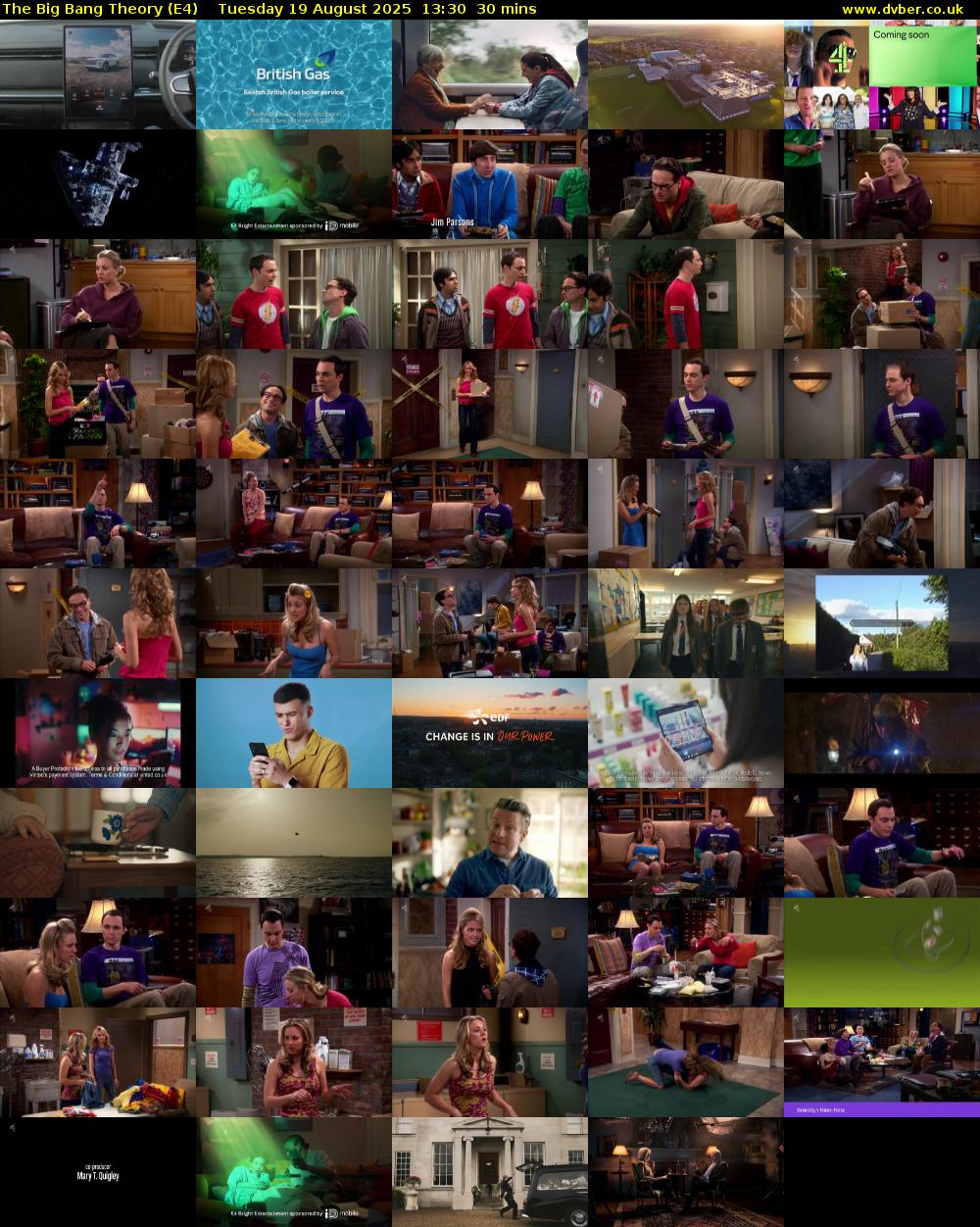 The Big Bang Theory (E4) Tuesday 19 August 2025 13:30 - 14:00