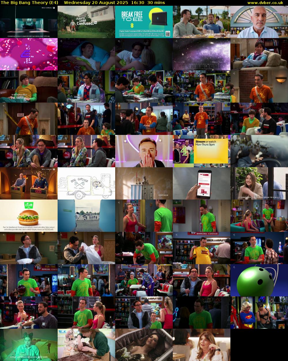 The Big Bang Theory (E4) Wednesday 20 August 2025 16:30 - 17:00