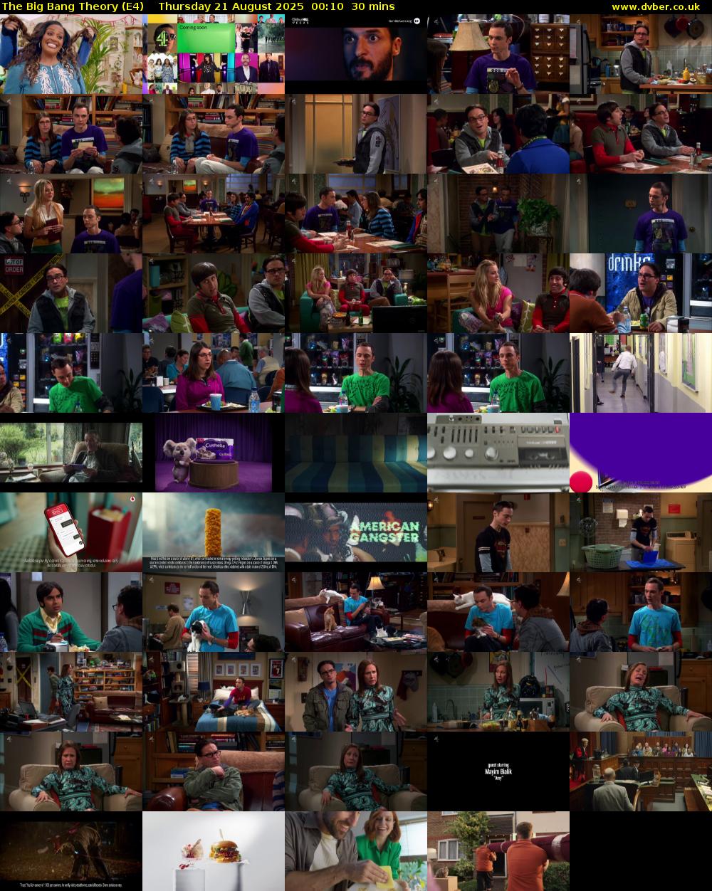 The Big Bang Theory (E4) Thursday 21 August 2025 00:10 - 00:40