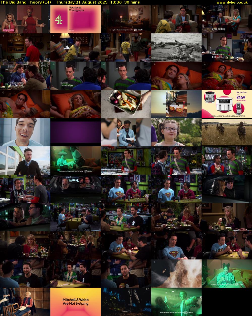 The Big Bang Theory (E4) Thursday 21 August 2025 13:30 - 14:00